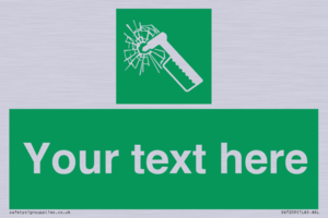 Custom sign safe condition emergency hammer